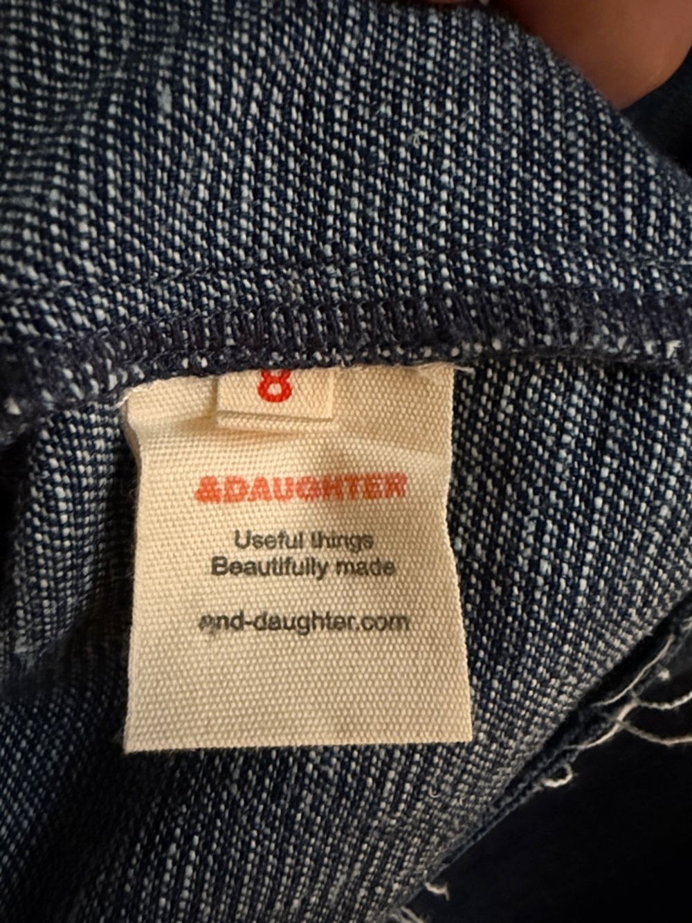 &daughter Esther Organic Cotton Hemp Raw Edge Denim Mini Dress UK8 | US4 - Picture 8 of 9